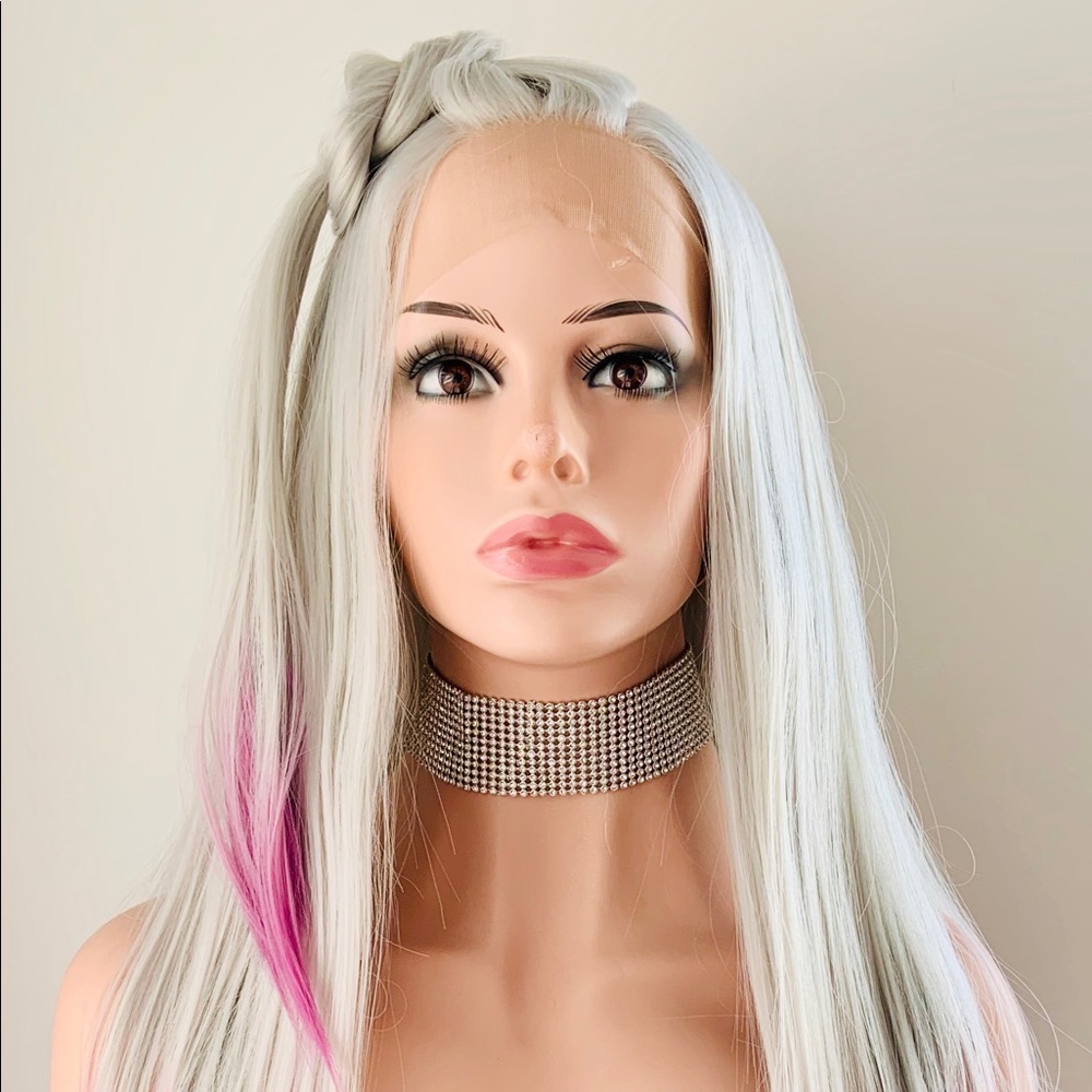 Very Pretty Long & Straight Magenta Pearl Color 13x2.5 Lace Front Wig
